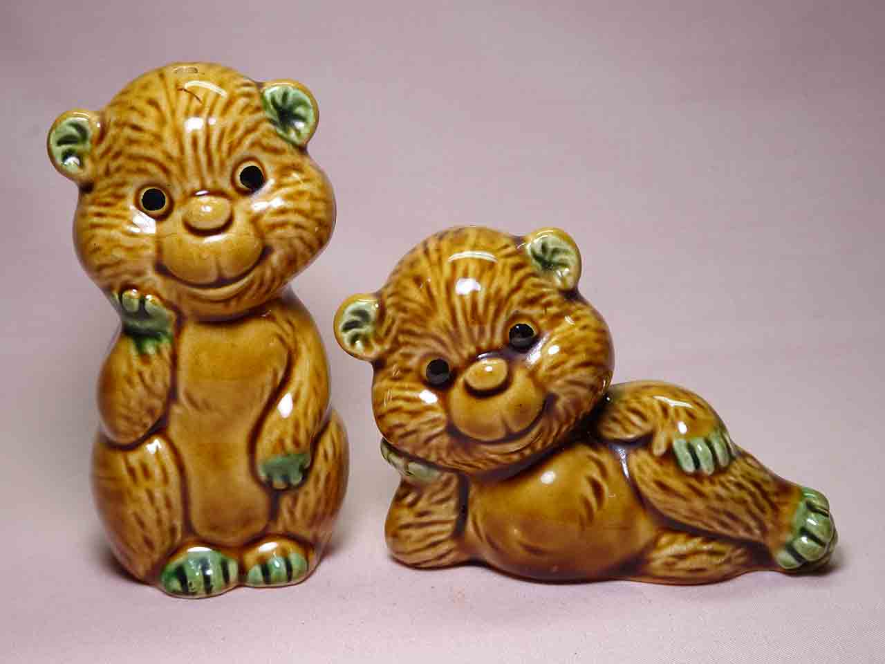 Colorful Animals with One Lying Down salt and pepper shakers series - bears
