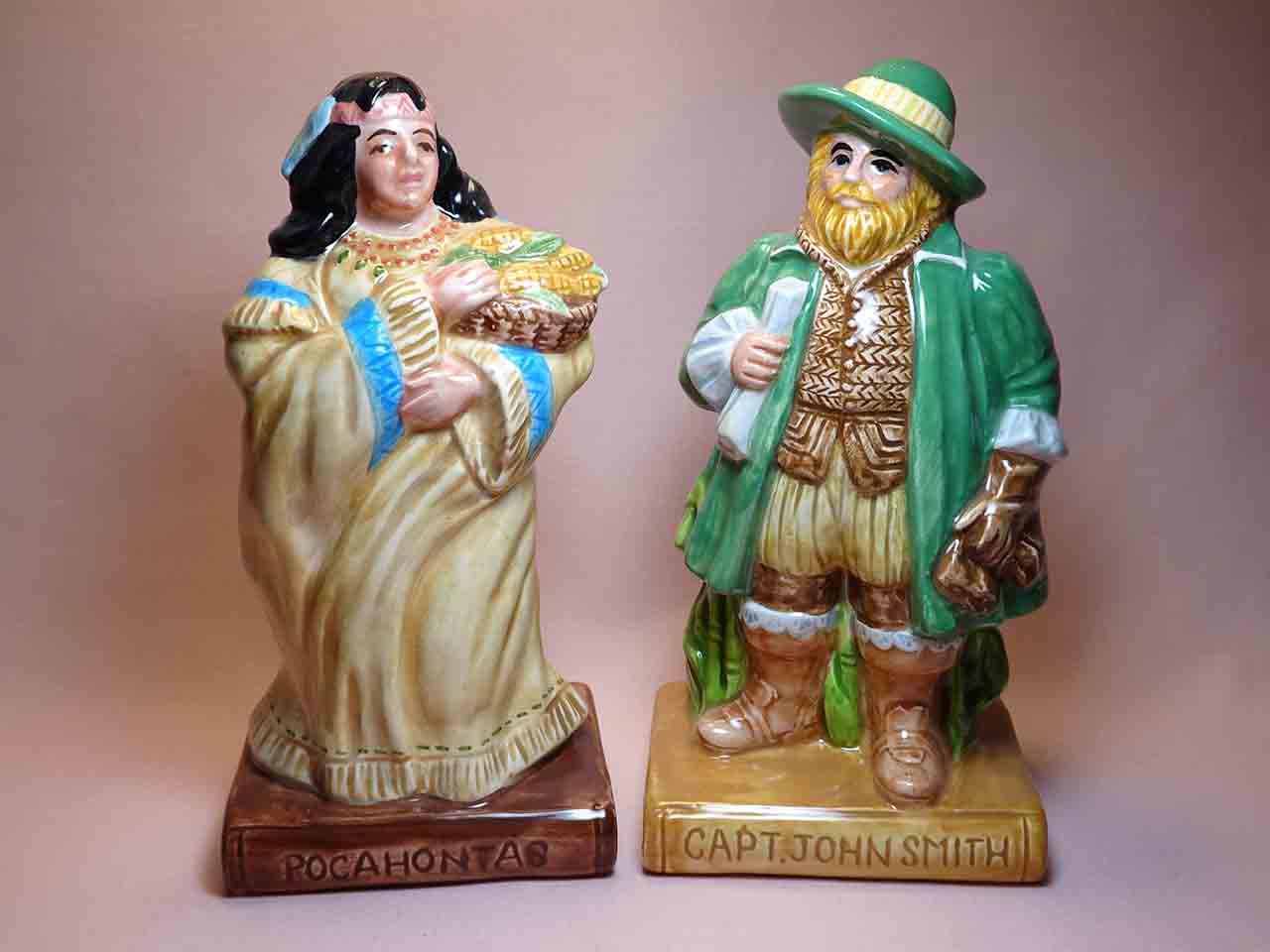 American Folklore series of salt and pepper shakers - Pocahontas & Captain John Smith