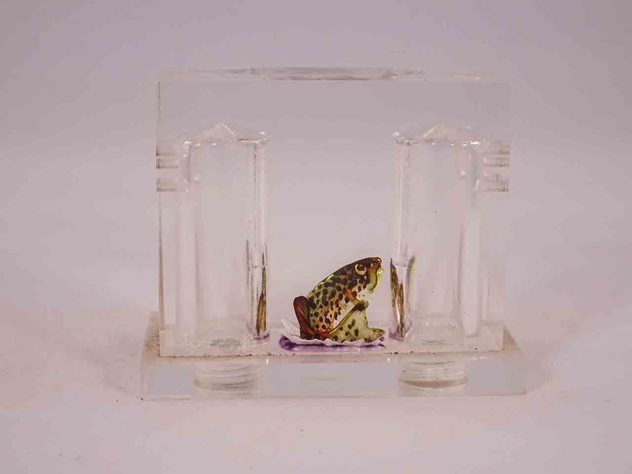 Lucite one piece fish salt and pepper shaker