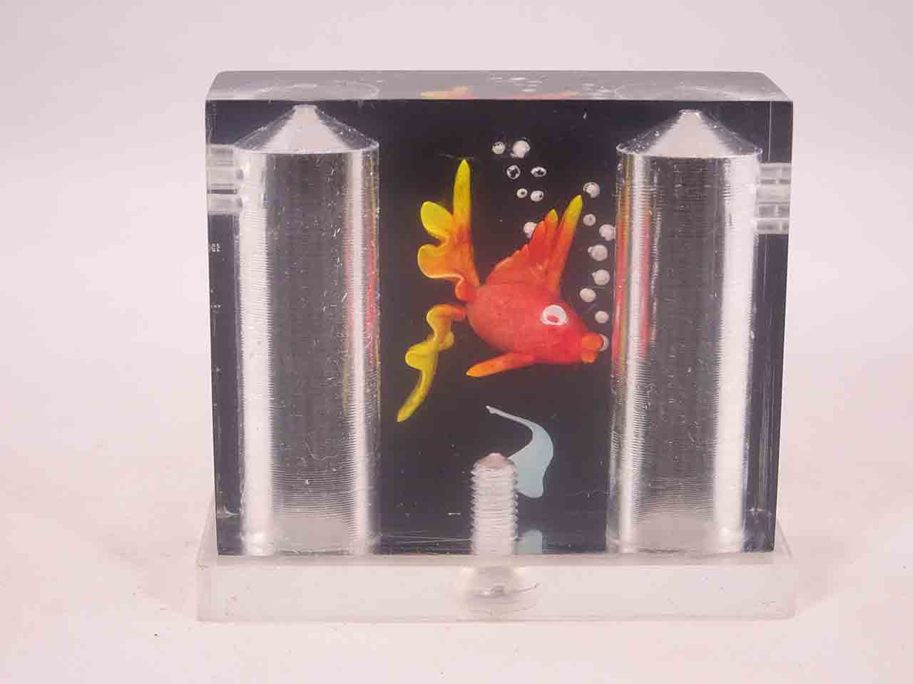 Lucite one piece fish salt and pepper shaker