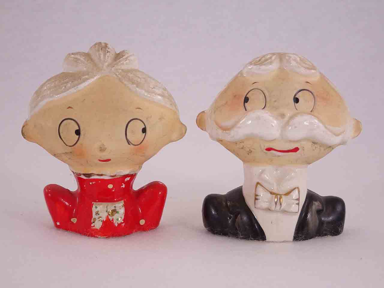 Holt Howard like busts of old couple salt and pepper shakers