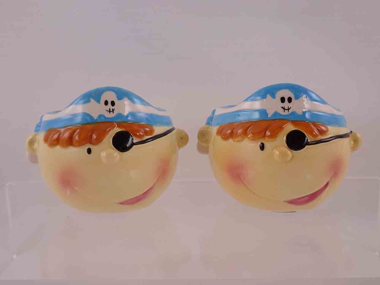 Pirate Heads that Double as Eggcups salt and pepper shakers