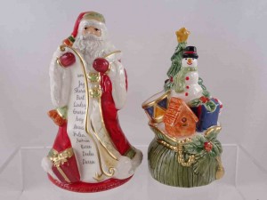Fitz and Floyd Holiday Home Santa Claus Salt and Pepper Shakers -