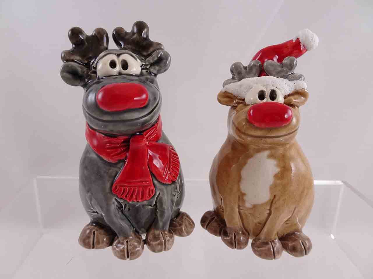 Christmas moose and reindeer salt and pepper shakers by Kath Jamison