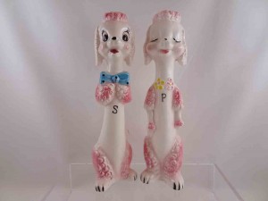 Japan Stamped 3729 tallboy series of salt and pepper shakers - poodle dogs