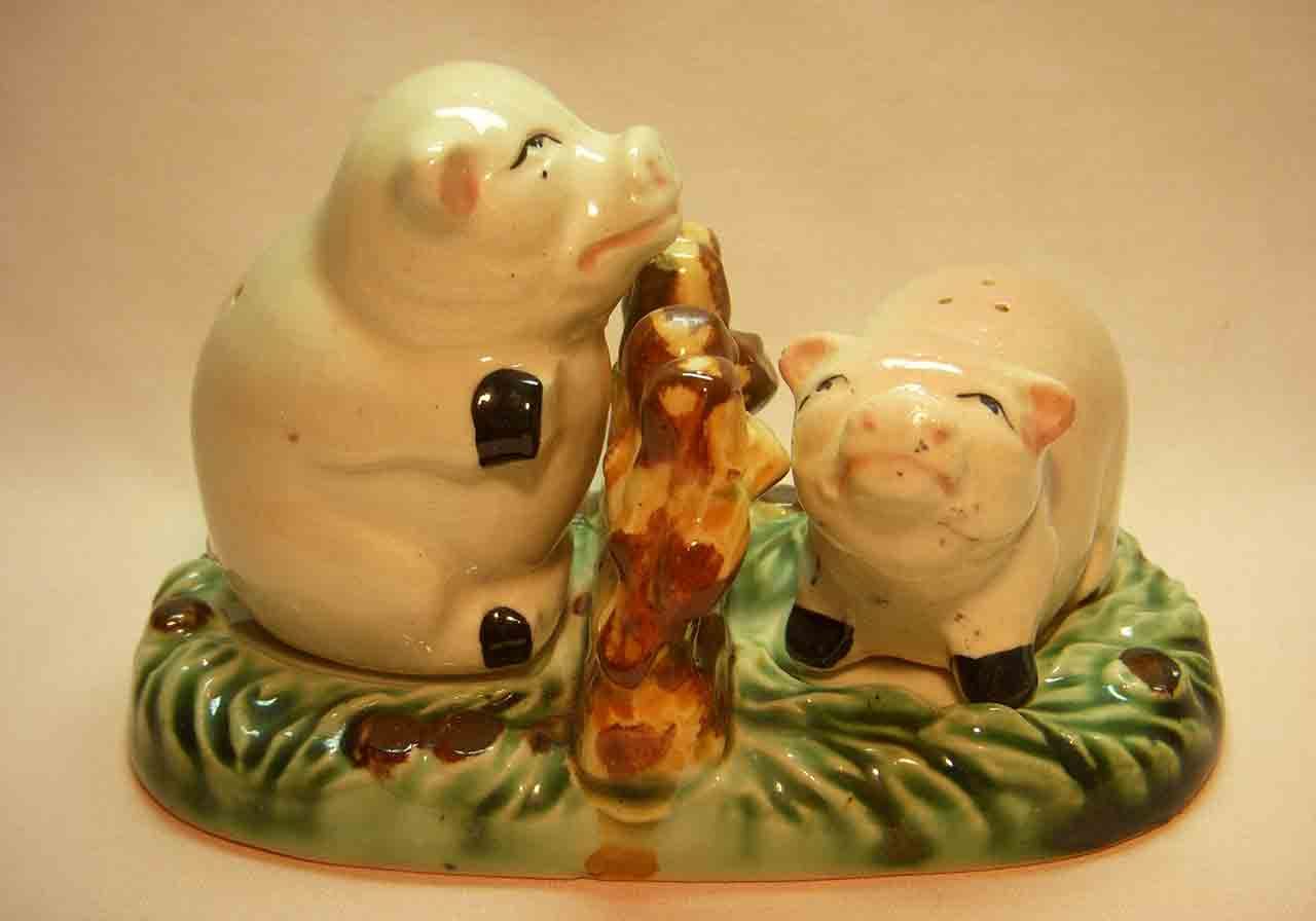 Pigs on tray salt and pepper shaker