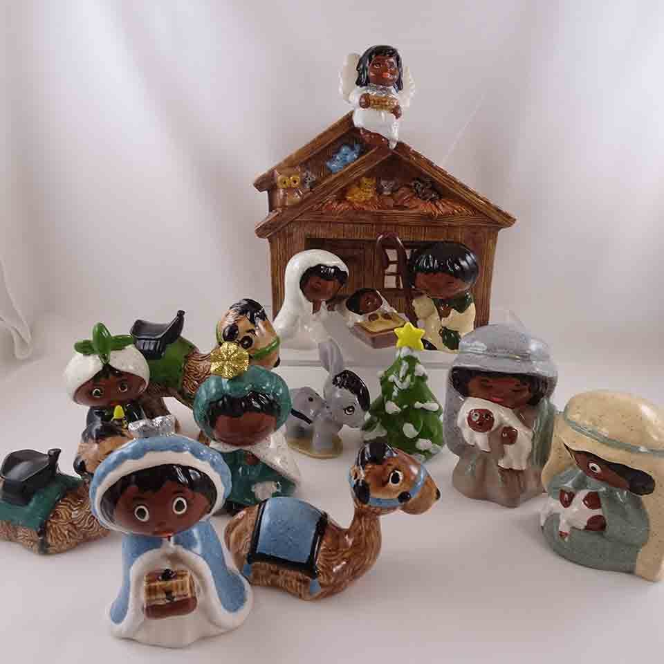 Jean Grief nativity scene series of salt and pepper shakers - complete set