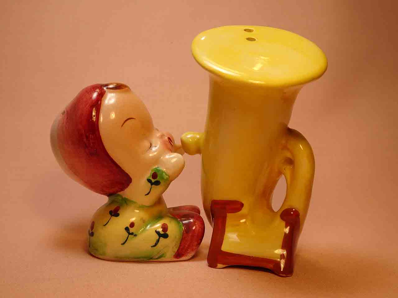 Children musicians salt and pepper shakers series - tuba