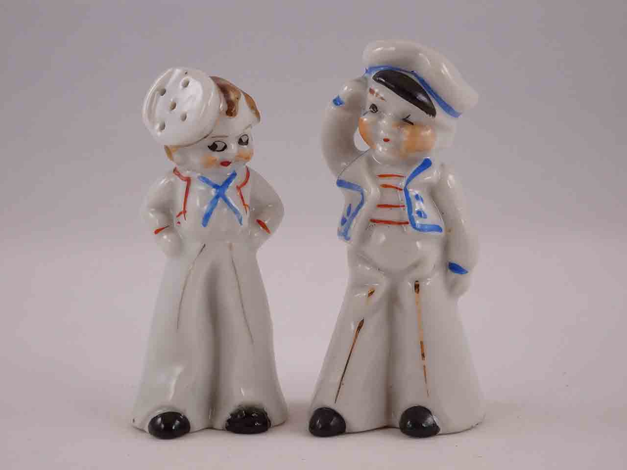 Boy and girl sailors salt and pepper shakers