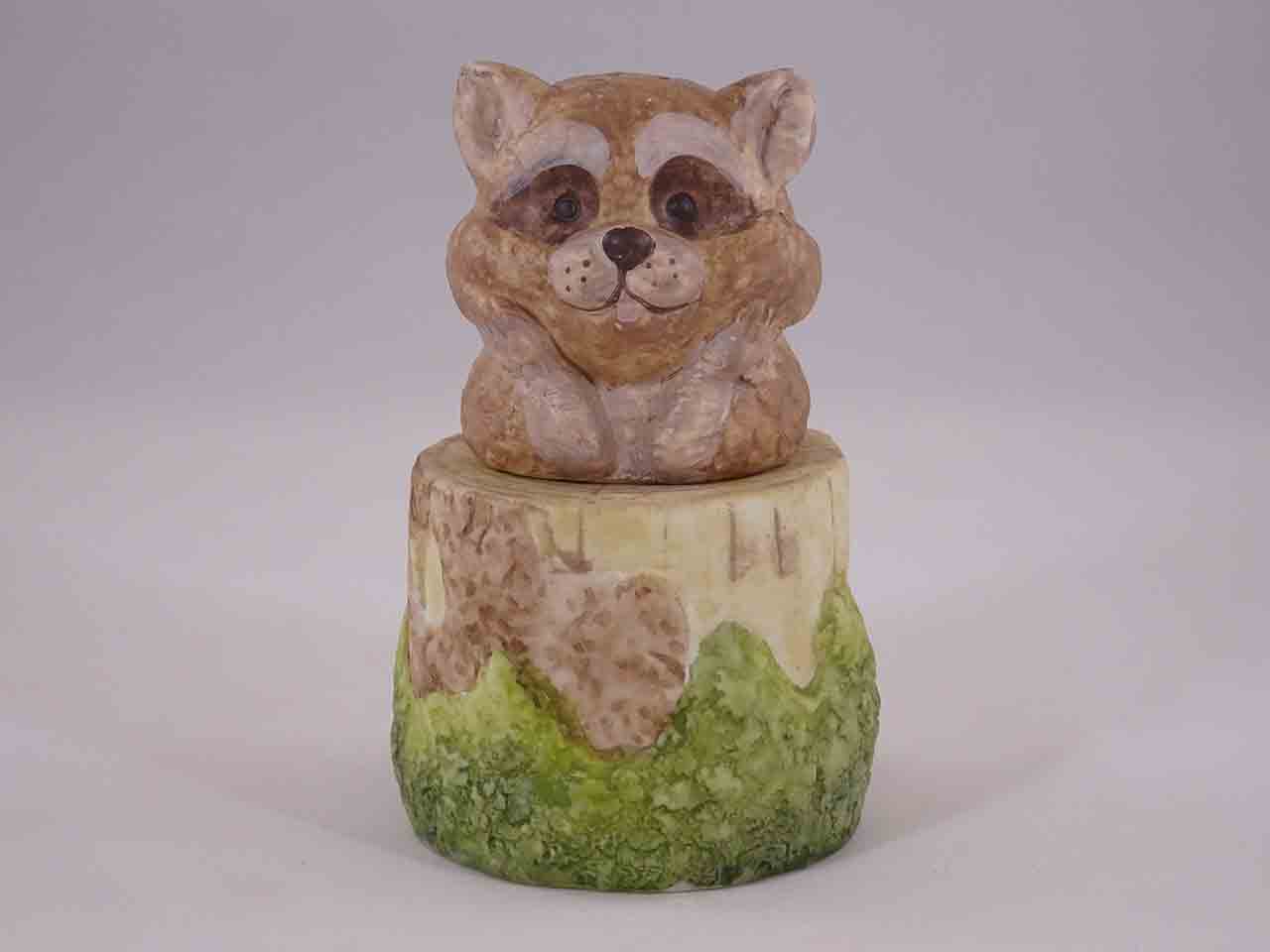 Animals on Tree Stumps Stacker Series Salt and Pepper Shakers - Raccoon