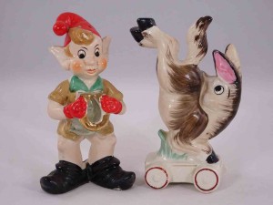 Shafford elf with donkey salt and pepper shakers