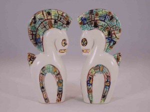 Relco Mosaic horses / zebras salt and pepper shakers