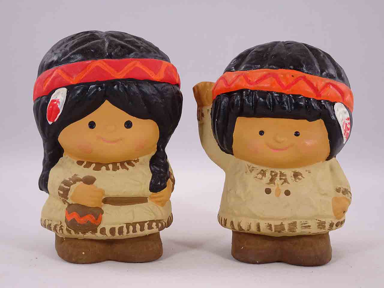 Gibson Greeting Cards Salt and Pepper Friends - Native American salt and pepper shakers
