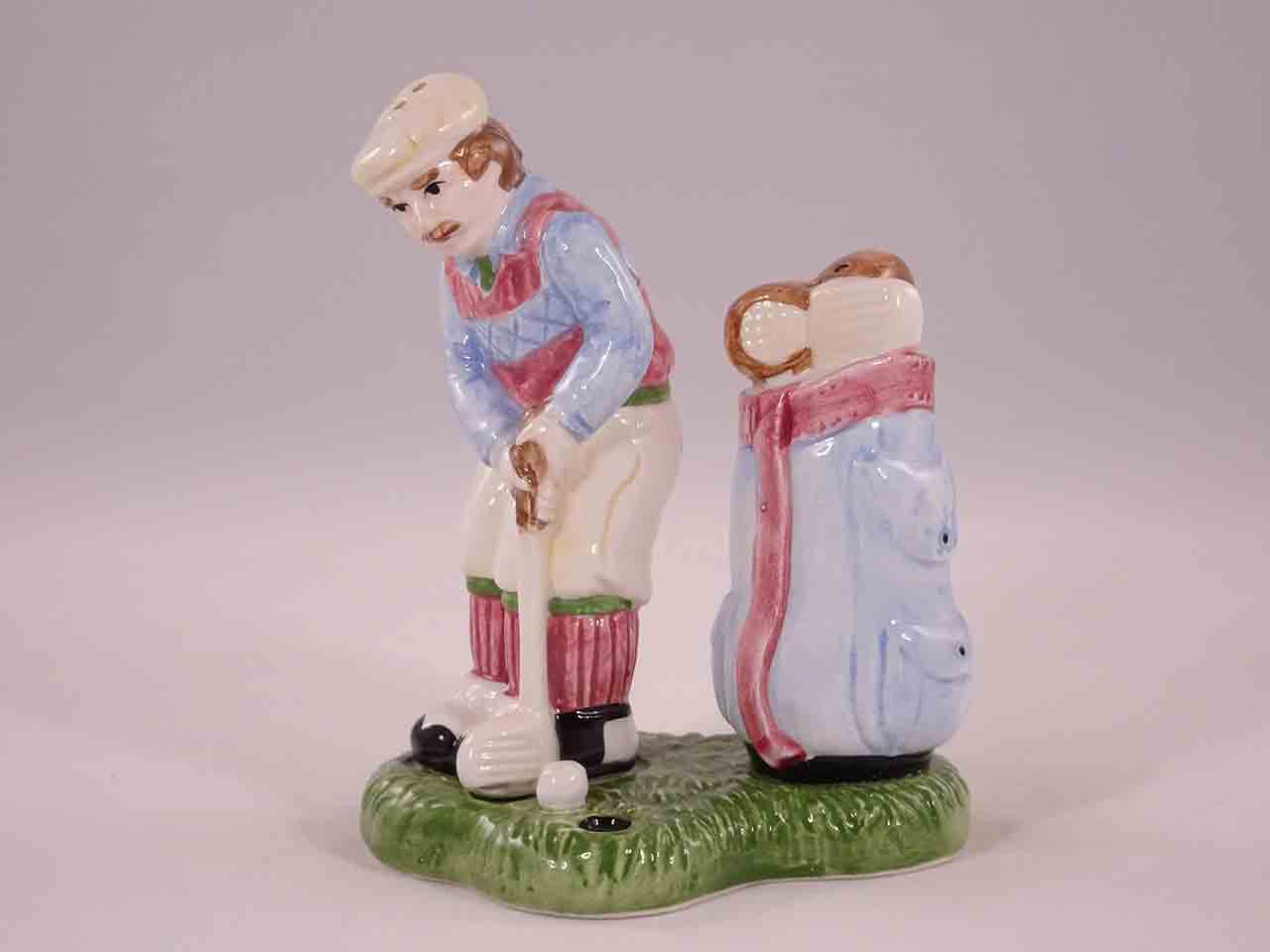 Series of men and their hobbies salt and pepper shakers - golfer
