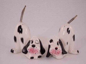 Animals with springs series of salt and pepper shakers - dogs
