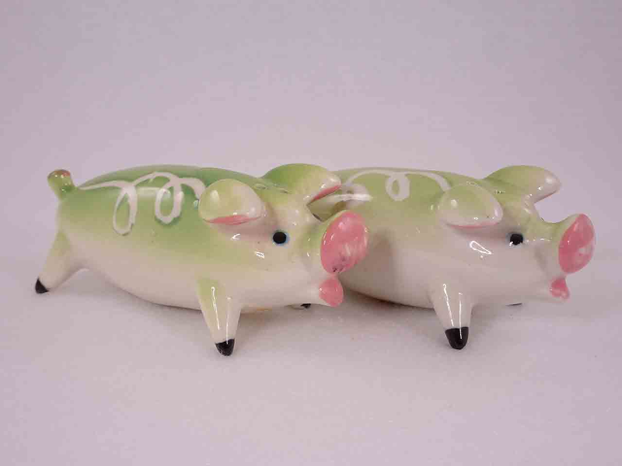 Longer Animals with White Squiggly Lines salt and pepper shakers - pigs