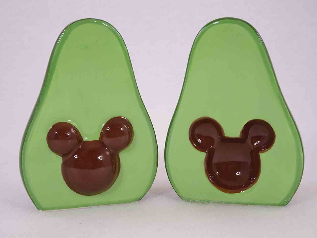 Disney Mickey Mouse avocado shaped salt and pepper shakers