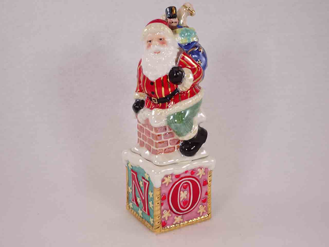 Christopher Radko Christmas sets on toy blocks salt and pepper shakers - Santa Claus