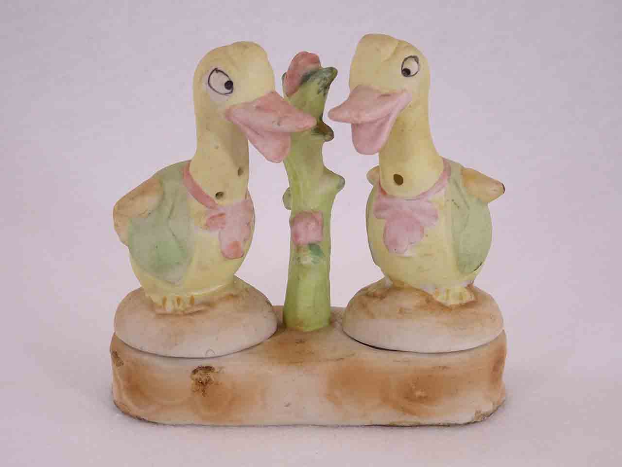 Occupied Japan bisque finished winged animals in bases salt and pepper shakers - ducks