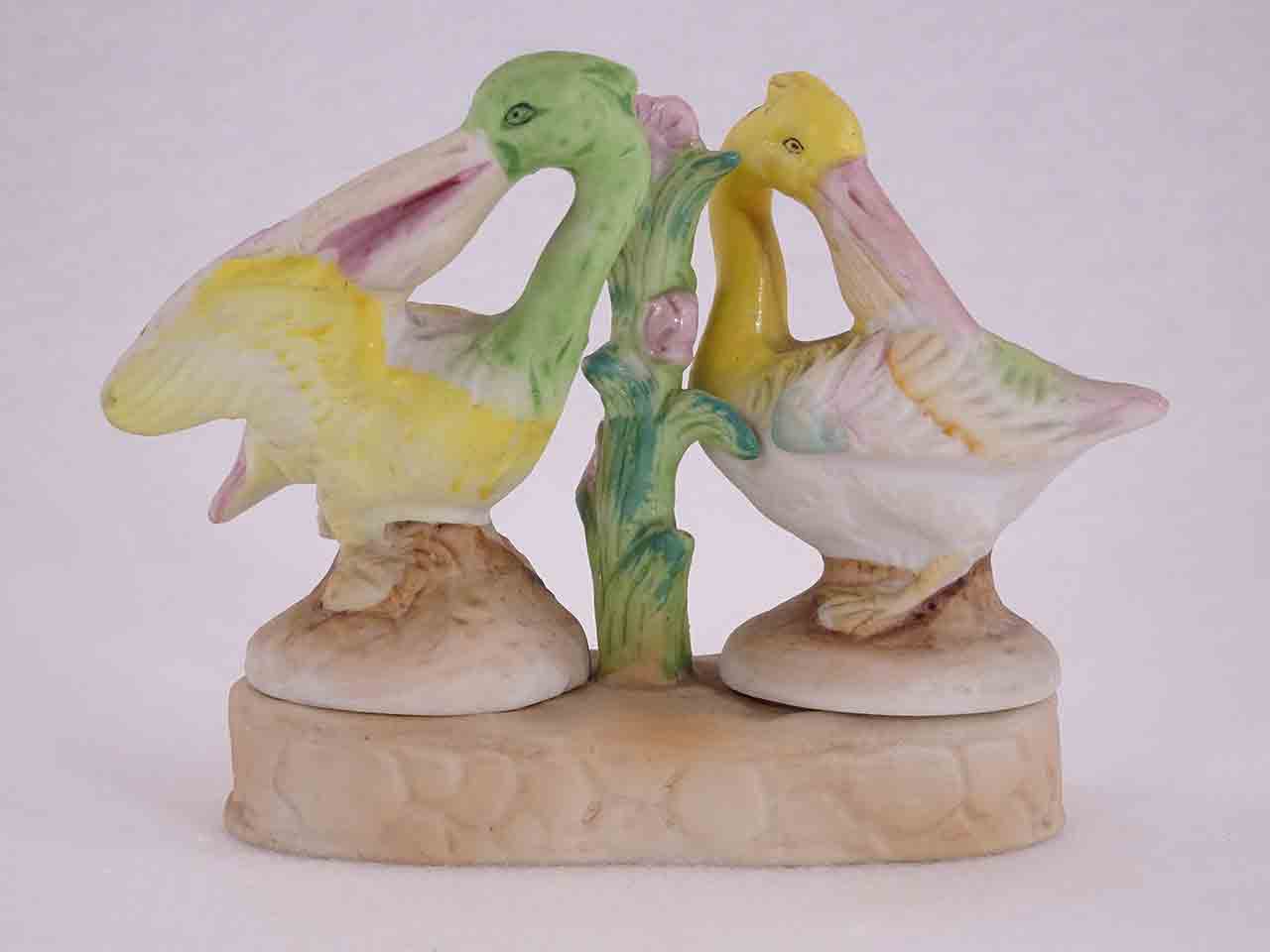Occupied Japan bisque finished winged animals in bases salt and pepper shakers - pelicans