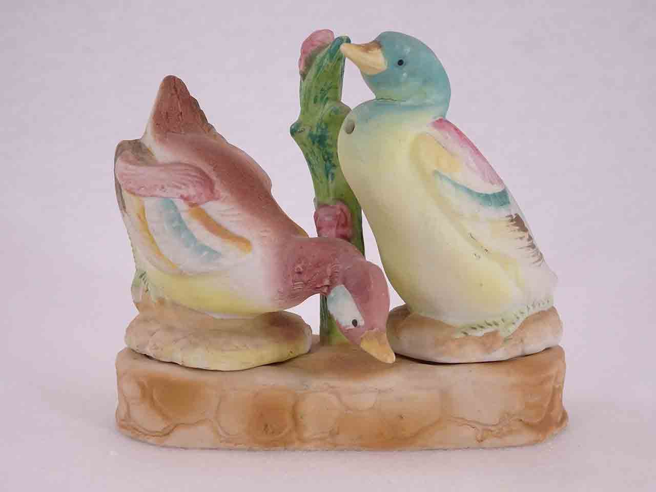 Occupied Japan bisque finished winged animals in bases salt and pepper shakers - ducks