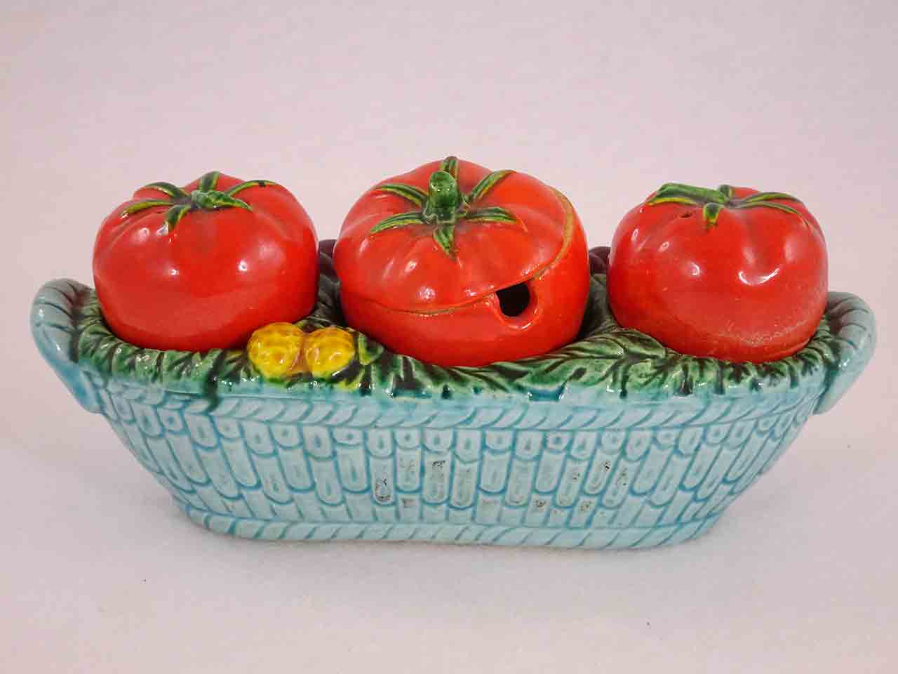 Occupied Japan tomato condiment salt and pepper shakers