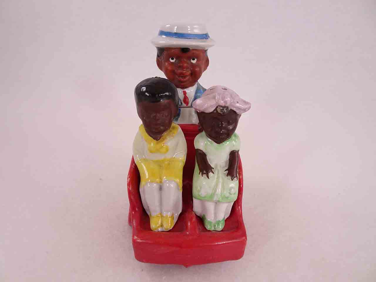 Germany black kids in pram condiment salt and pepper shakers