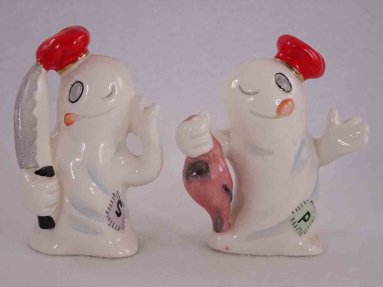 Halloween vintage Japan ghosts in kitchen salt and pepper shakers