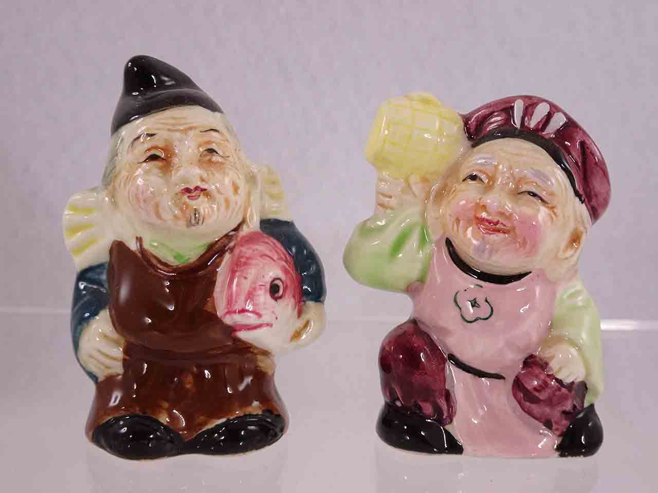 Little Asian people salt and pepper shakers