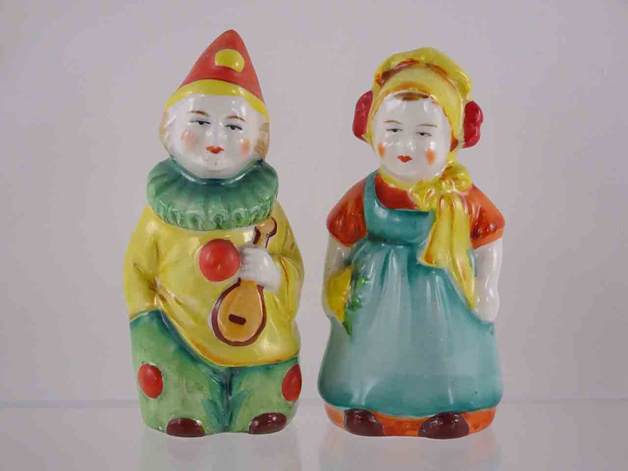 Clown and lady salt and pepper shakers