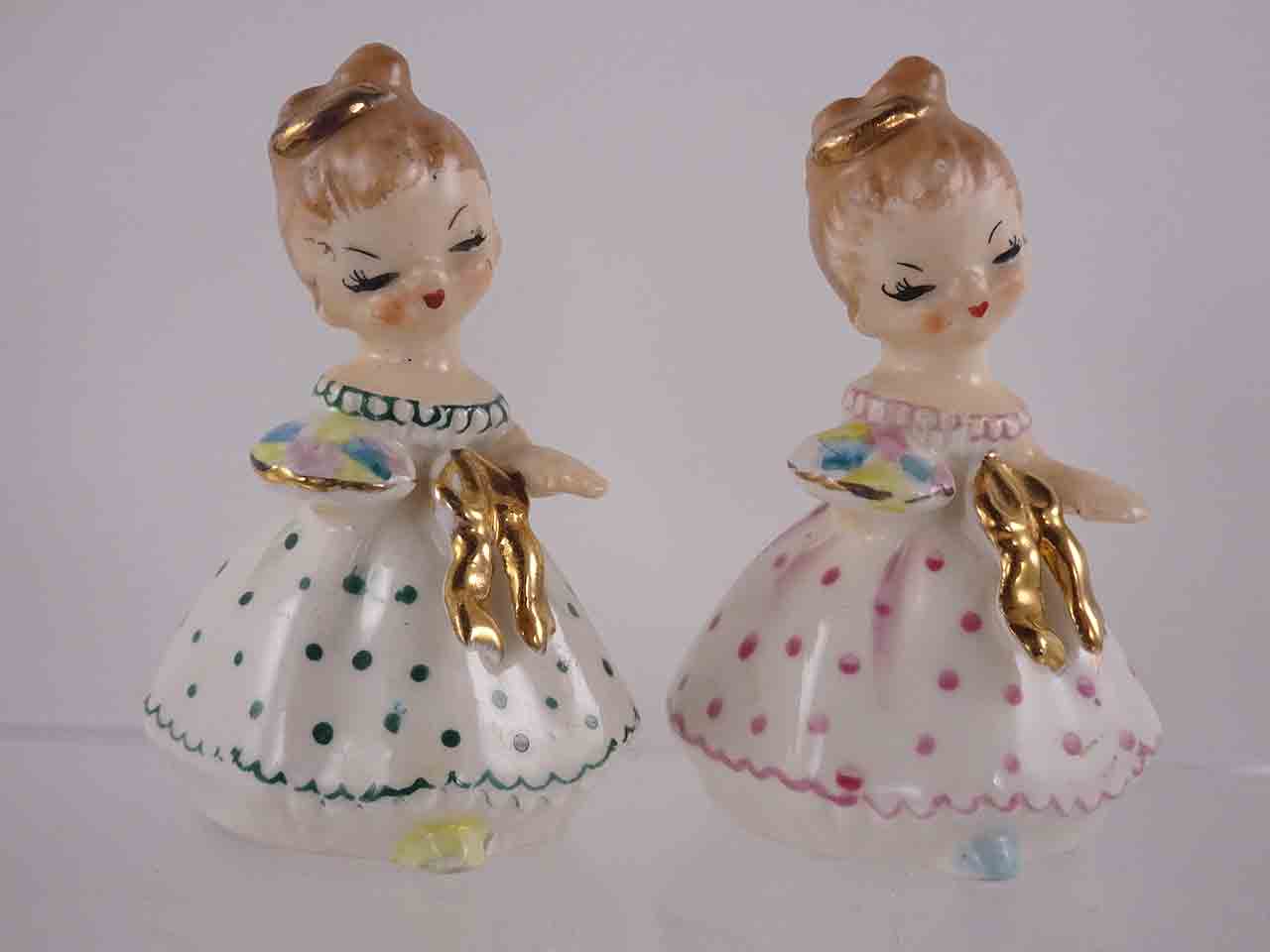 Marilyn-Exclusive CONSCO Japan imports - Girls in fancy dresses - salt and pepper shakers