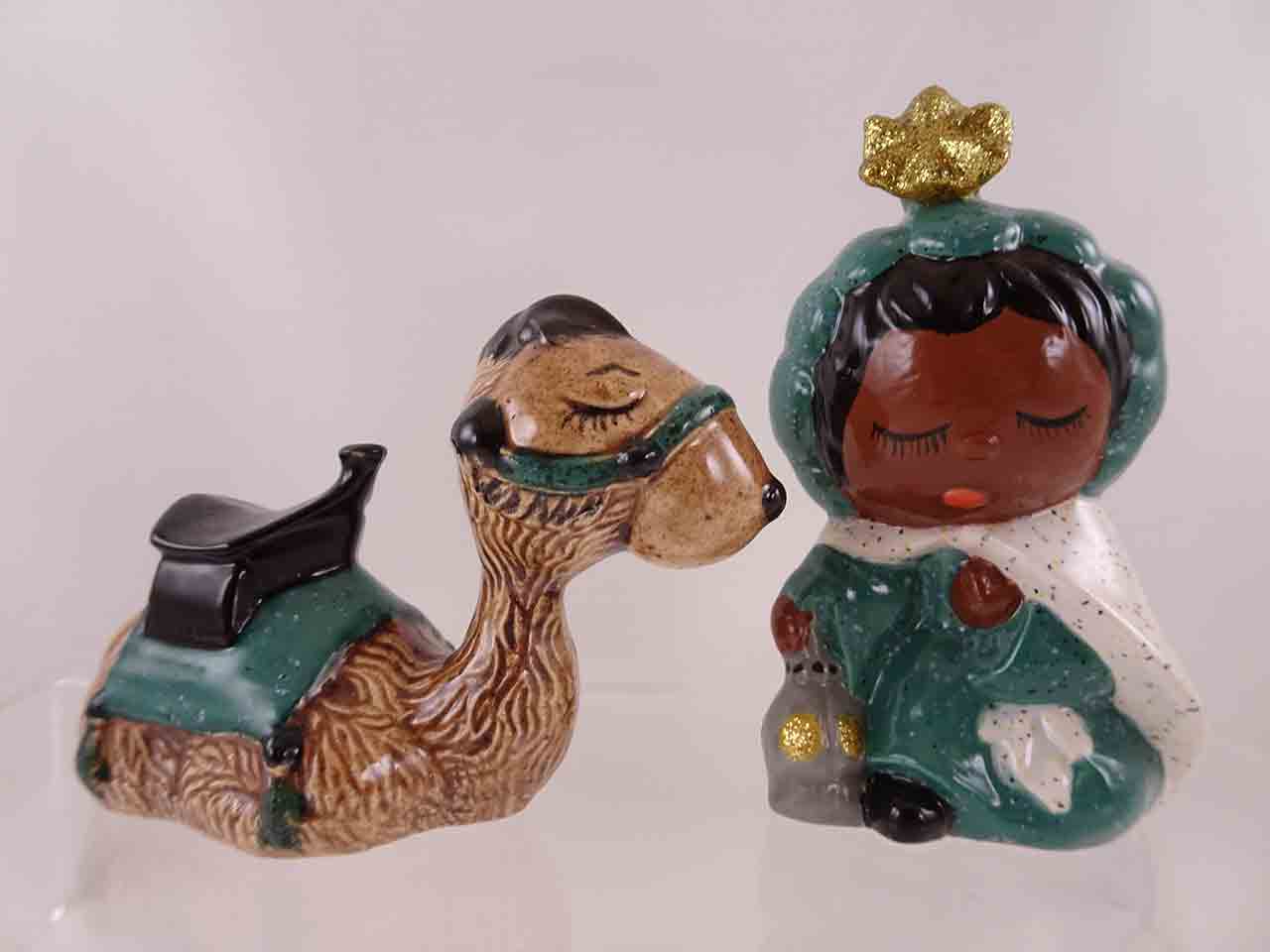 Jean Grief nativity scene series of salt and pepper shakers - wise man & camel
