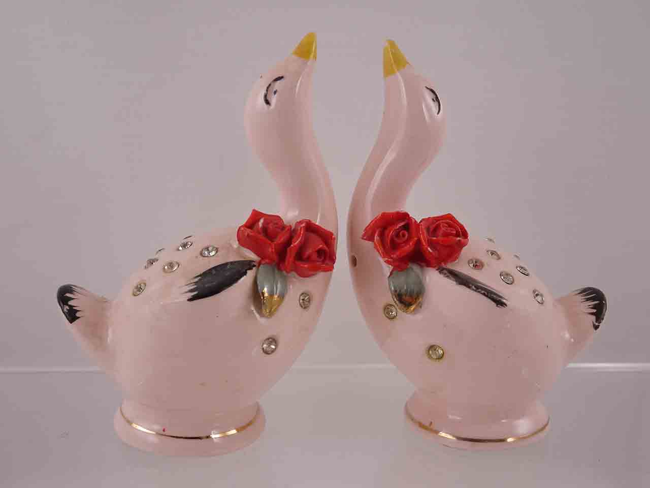Napco Pink Farm Animals with Rhinestones and Delicate Red Flowers - ducks