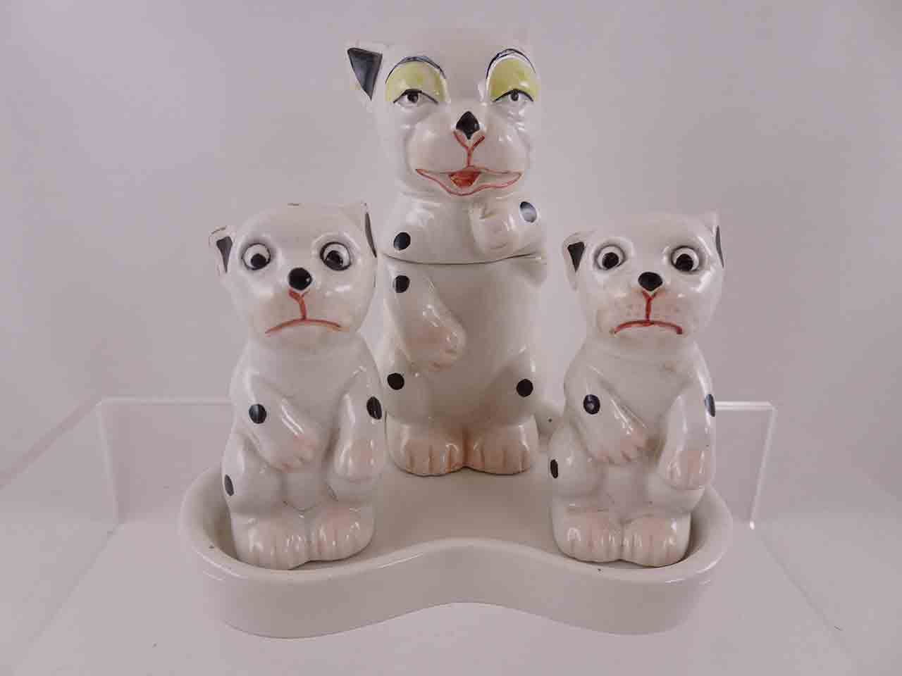 Bonzo dog condiment salt and pepper shaker set from Italy