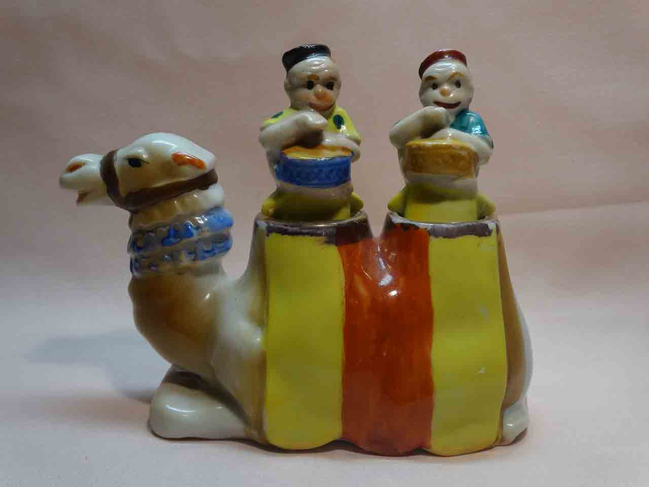 Camel nodder with monkeys as salt and pepper shakers