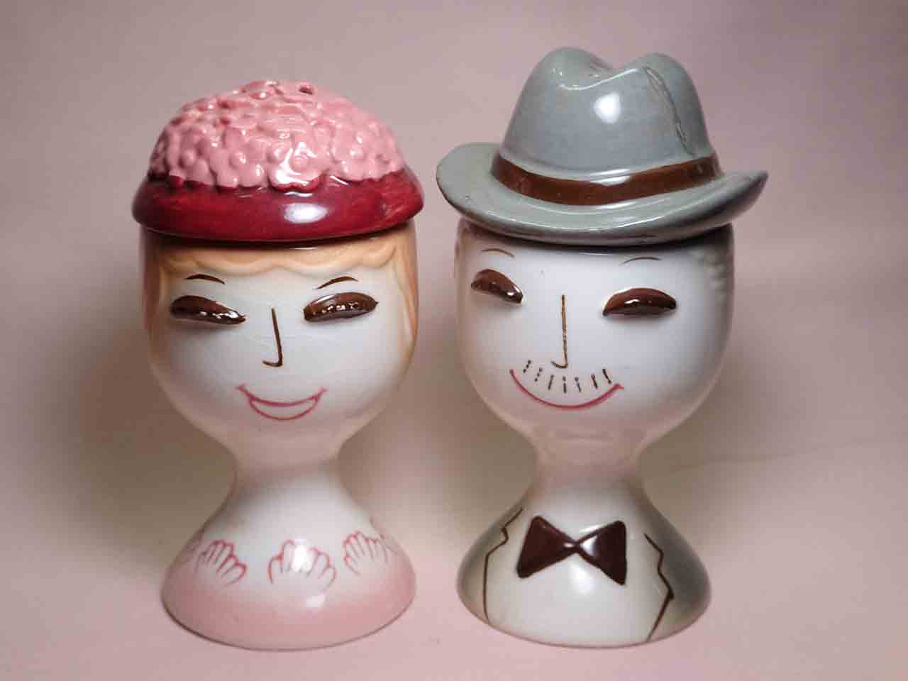 Egg cup people salt and pepper shakers