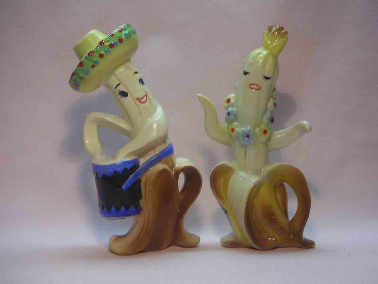 Anthropomorphic banana salt and pepper shakers