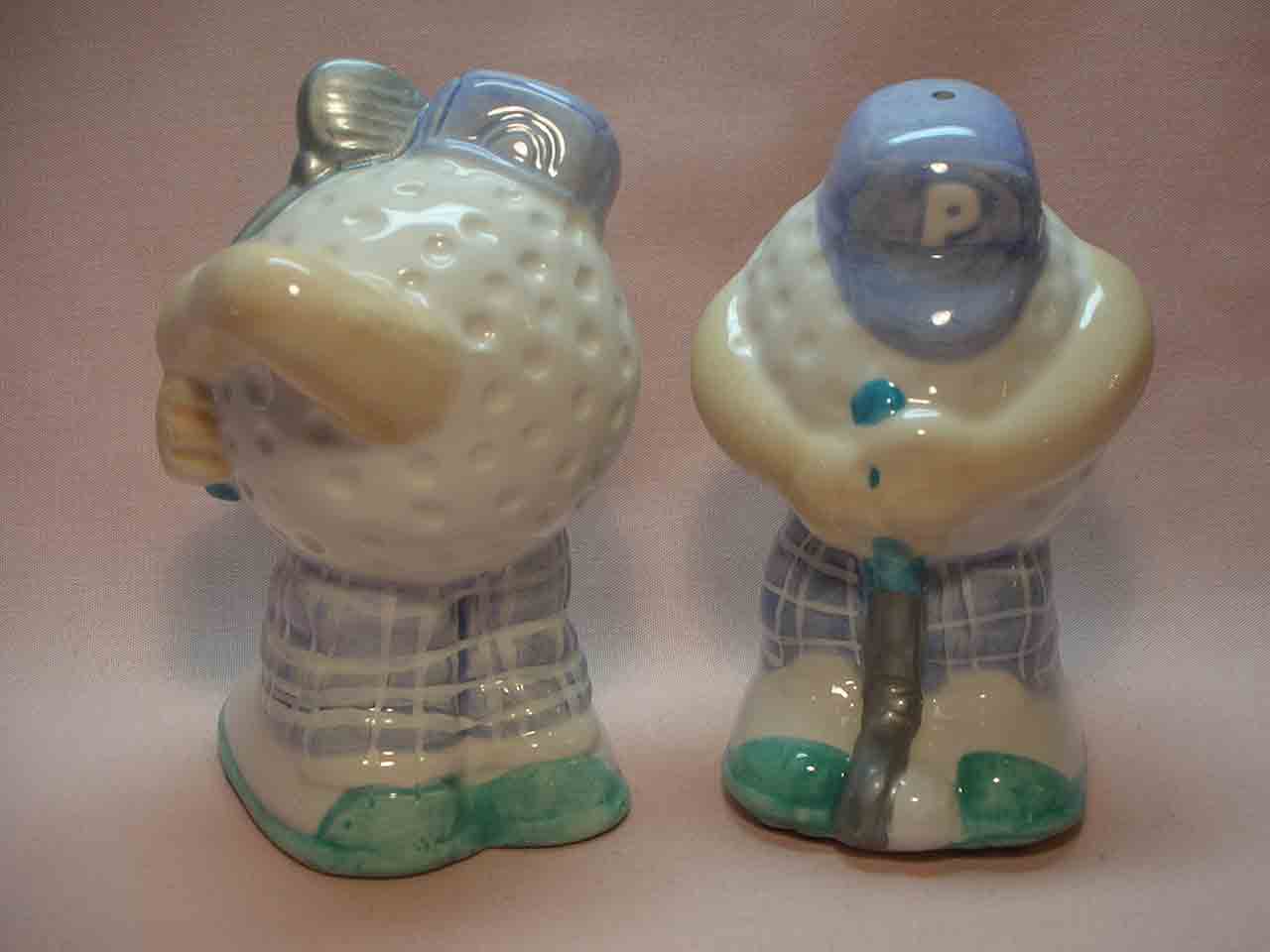 Friendly Rivals - anthropomorphic sport balls salt and pepper shakers - golf