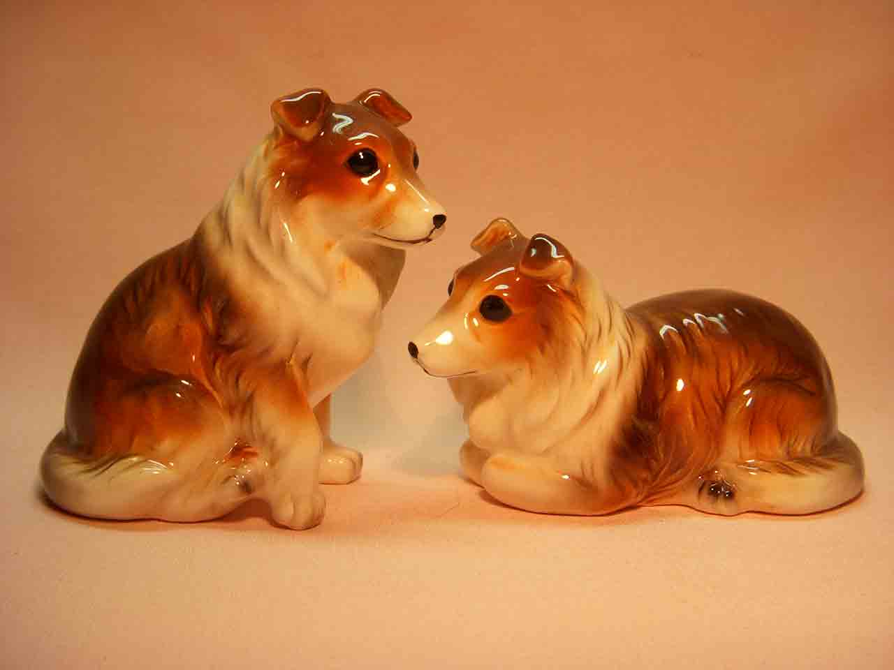 Napcoware Japan puppy dogs salt and pepper shakers - Collies