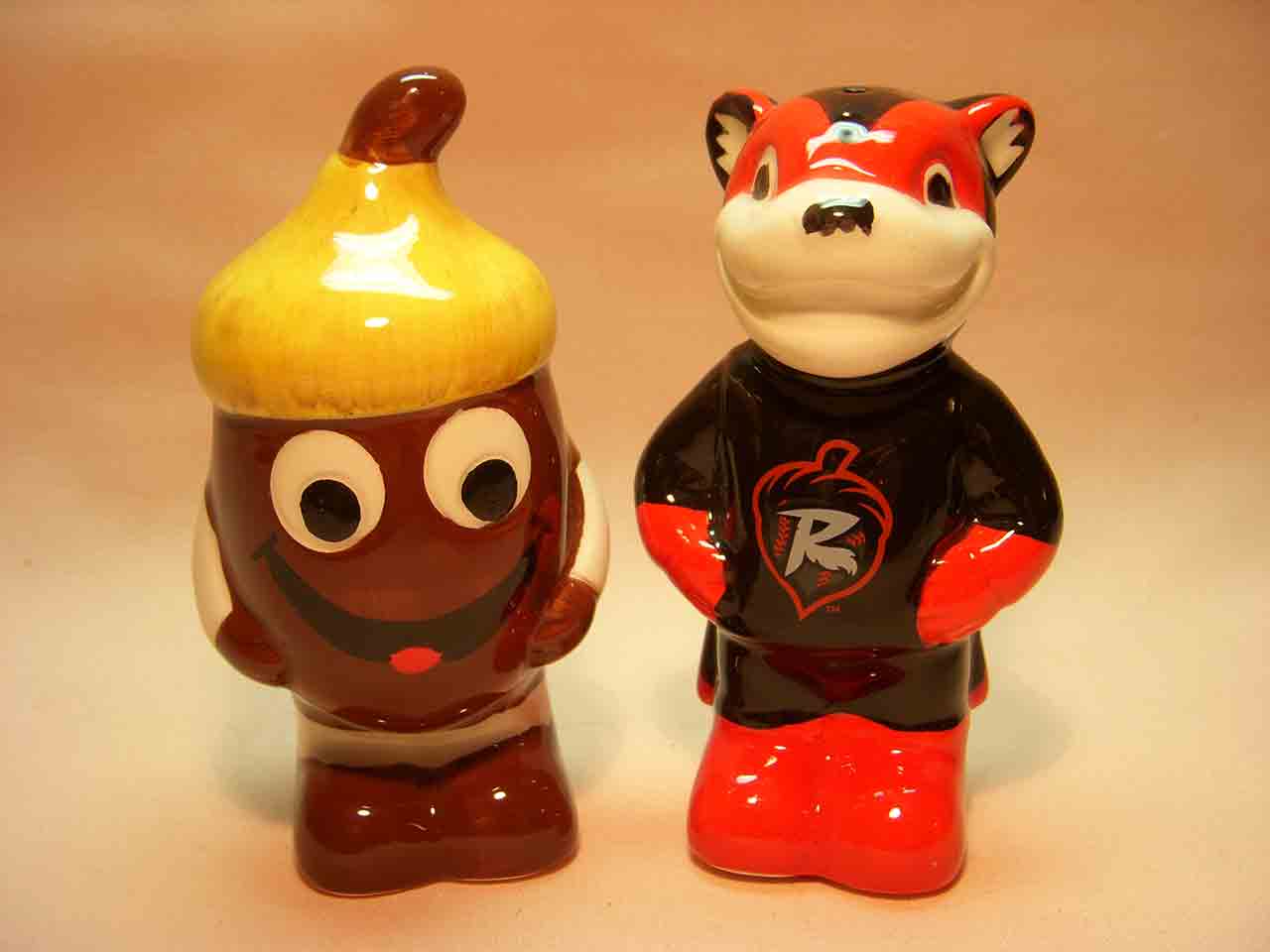 Richmond Flying Squirrels mascot Nutzy and Zinger salt and pepper shakers