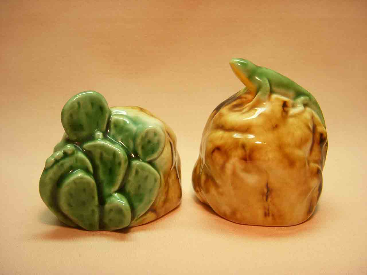 Vallona Starr desert rocks with lizard and cactus salt and pepper shakers