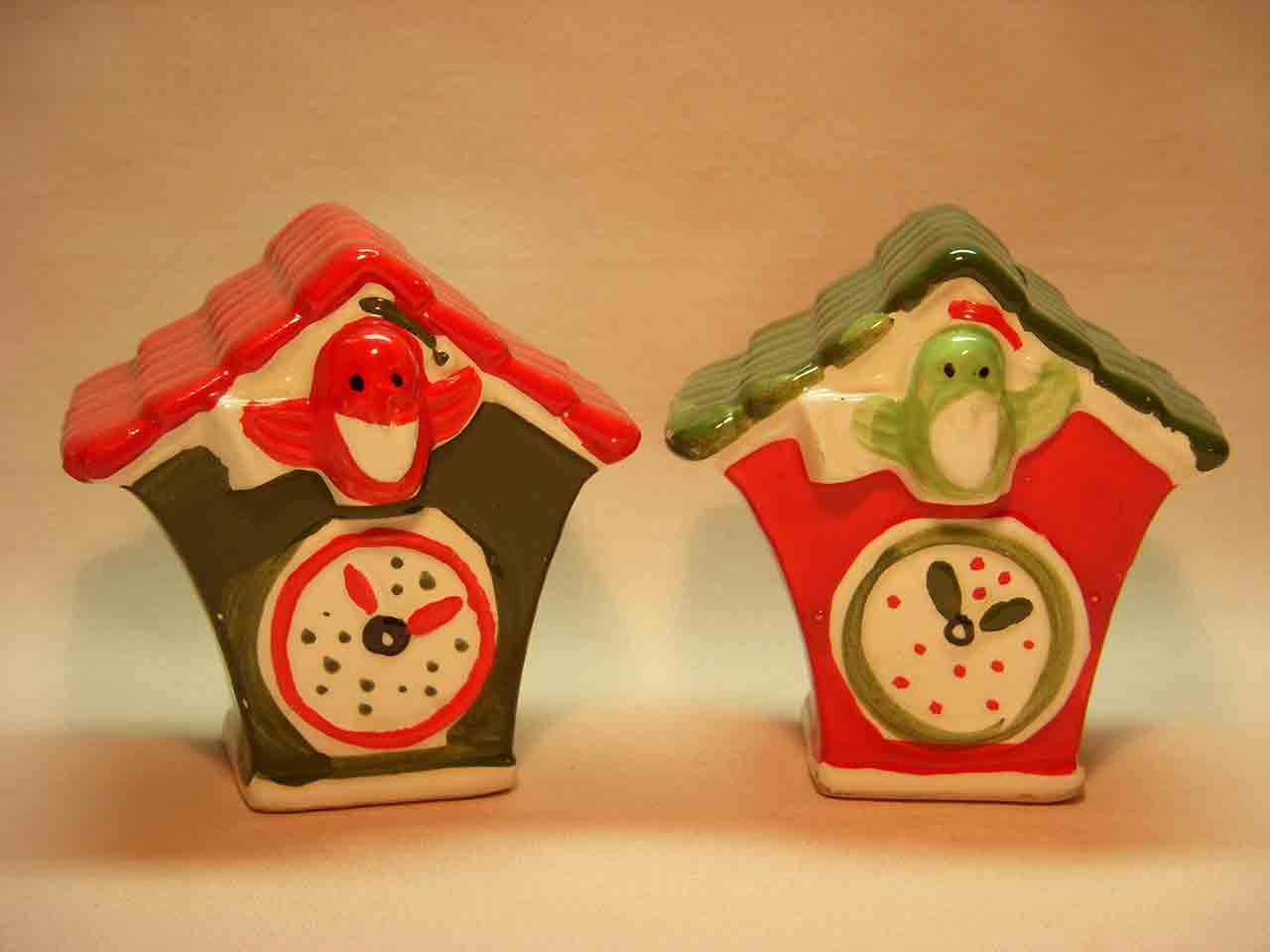 Kreiss Christmas clocks salt and pepper shakers