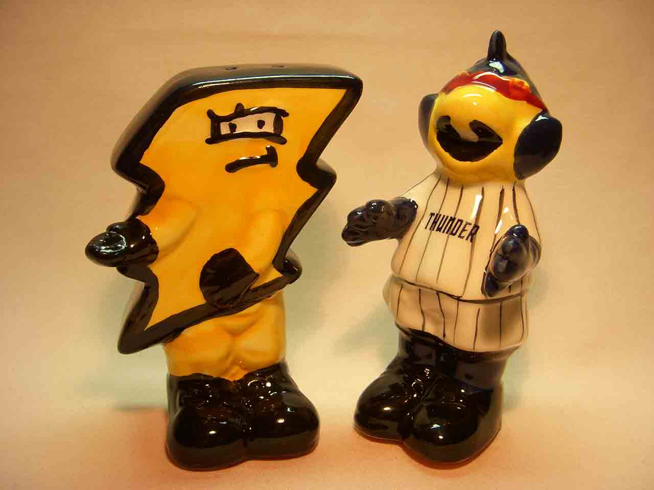 Trenton Thunder mascots Boomer and Strike salt and pepper shakers