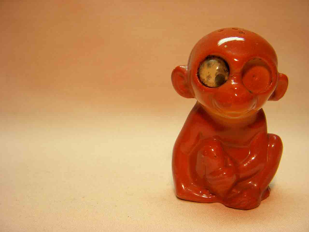 Germany google-eyed animal salt and pepper shakers - monkey